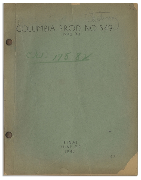 Moe Howard's 36pp. Script Dated June 1942 for The 1943 Three Stooges Film ''Spook Louder'' -- Original Writing on Cover -- Chipping to Covers & Archival Repair, Else Very Good Condition